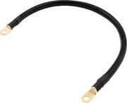 Battery Cable - Black - 2 Gauge - Copper - 18 in Long - Pre-Soldered Eyelet Terminals - Each