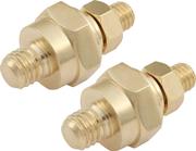Battery Terminal - Side Mount - 5/16 in Stud - Brass - Gold - Pair