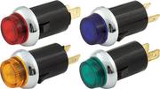 Warning Light - 12V - 3/4 in Diameter - Amber/Blue/Green/Red - Quickcar Gauge/Switch Panels - Kit