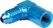 Fitting - Adapter - 90 Degree - 4 AN Male - 1/8 in NPT Female - Aluminum - Blue each