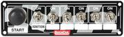 Switch Panel - Dash Mount - 6-7/8 in x 2 in - 6 Toggles/1 Momentary Push Button - Aluminum - Each