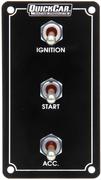 Switch Panel - Extreme - Dash Mount - 4-5/8 in x 2-1/2 in - 1 Momentary Toggle - 2 Toggles - Aluminum - Black - Kit