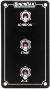 Switch Panel - Extreme - Dash Mount - 4-5/8 in x 2-1/2 in - 1 Momentary Toggle - 1 Toggle - 1 Crossover - Aluminum - Black - Kit