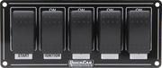 Switch Panel - Dash Mount - 7 in x 3 in - 4 Rockers/1 Momentary Rocker - Black - Each