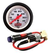 Gauge - Water Pressure - 0-35 psi - Mechanical - Analog - 2-1/16 in Diameter - White Face - Warning Light - Kit