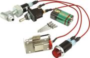 Warning Light - Deluxe - Oil Pressure - 20 psi - 1/8 in NPT Male Thread - Battery/Fitting/Light/Sender Switch/Wiring - Red - Sprint Car - Kit