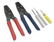 Dual Crimper set - inc 3 pin removal tools