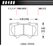 Brake Pad - Perf. Ceramic type - Front - Lexus - Toyota - Mitsubishi