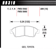 Brake Pad - HPS type - Front - Toyota - Geo Prizm
