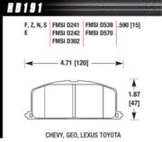 Brake Pad - HPS type - Front - Chevrolet - Geo - Lexus - Toyota