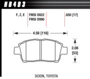 Brake Pad - Blue 9012 type (17 mm) - Front - Scion - Toyota