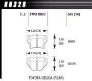 Brake Pad - HPS type - Rear - Pontiac - Toyota
