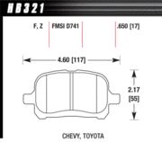 Brake Pad - Perf. Ceramic type - Front - Chevrolet - Toyota