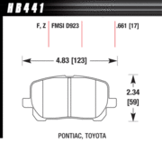 Brake Pad - HPS type - Front - Pontiac - Toyota