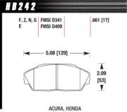 Brake Pad - DTC-60 type (17 mm) - Front - Acura - Honda
