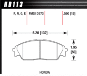Brake Pad - DTC-60 type (15 mm) - Front - Honda