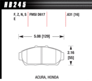 Brake Pad - Blue 9012 type (16 mm)  - Front - Honda - Acura