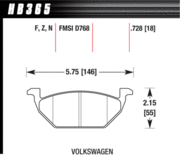 Brake Pad - HPS type - Front - Saab - Saturn - Volvo