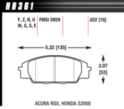 Brake Pad - DTC-60 type (16 mm) - Front - Honda - Acura