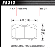 Brake Pad - Super Duty type - Front - Toyota - Lexus