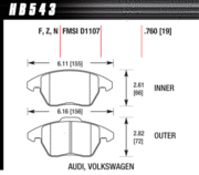 Brake Pad - Perf. Ceramic type - Front - Audi - Peugeot - Volkswagen