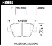 Brake Pad - HPS type - Rear- Audi - Volkswagen