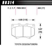 Brake Pad - Super Duty type - Front - Toyota