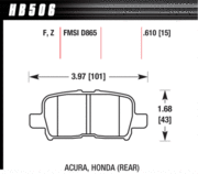 Brake Pad - Perf. Ceramic type - Rear - Honda - Acura
