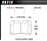 Brake Pad - Blue 9012 type (16 mm) - Front - Toyota