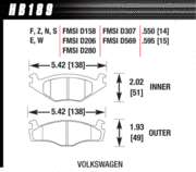 Brake Pad - DTC-30 type (15 mm) - Front - Volkswagen