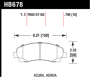 Brake Pad - Perf. Ceramic type - Front - Honda - Acura