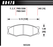 Brake Pad - Blue 9012 type (16 mm) - Front - Nissan - Infiniti