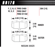 Brake Pad - DTC-30 type (14 mm) - Front - Nissan