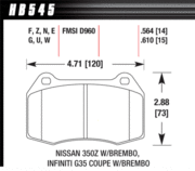 Brake Pad - DTC-70 type (14 mm) - Front - Nissan - Infiniti