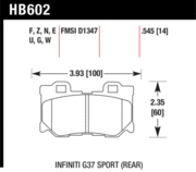 Brake Pad - DTC-30 type (13 mm) - Rear - Nissan - Infiniti
