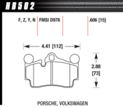 Brake Pad - HPS 5.0 type - Rear - Audi - Porsche - Volkswagen