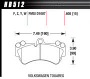 Brake Pad - DTC-30 type (15 mm) - Front - Porsche - Volkswagen
