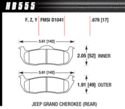 Brake Pad - Perf. Ceramic type - Rear - Nissan - Infiniti - Jeep