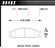 Brake Pad - HPS type - Front - Nissan - Subaru