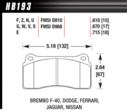 Brake Pad - Perf. Ceramic type - Front - Nissan - Dodge - Ferrari - Lamborghini - Audi - Jaguar