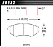 Brake Pad - DTC-60 type (17 mm) - Front - Subaru