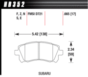 Brake Pad - HT-10 type (17 mm) - Front - Subaru