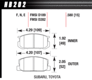 Brake Pad - Blue 9012 type (15 mm) - Front - Subaru - Toyota