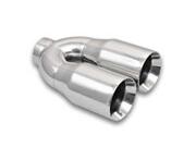 Dual 3.5" Round Stainless Steel Tips (Double Wall, Straight Cut)
