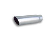 3" Round Stainless Steel Tip (Single Wall, Angle Cut) - 2.5" inlet, 11" long