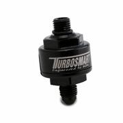 BILLET TURBO OIL FEED FILTER 44UM -4AN TO -4AN ORB - BLACK