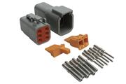 Plug and Pins Only - Matching Set of Deutsch DTM-6 Connectors (7.5 Amp)