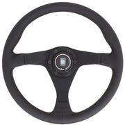 Nardi Gara Steering Wheel - Leather with Black Spokes & Black Stitching - 350mm