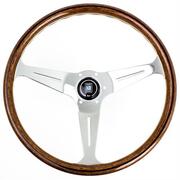 Nardi Classic Steering Wheel - Wood with Polished Spokes - 390mm