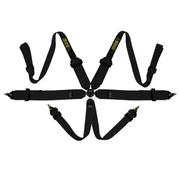 RRS PRO 6 Point Harness 3/2 Inch Hans FIA-Approved Black